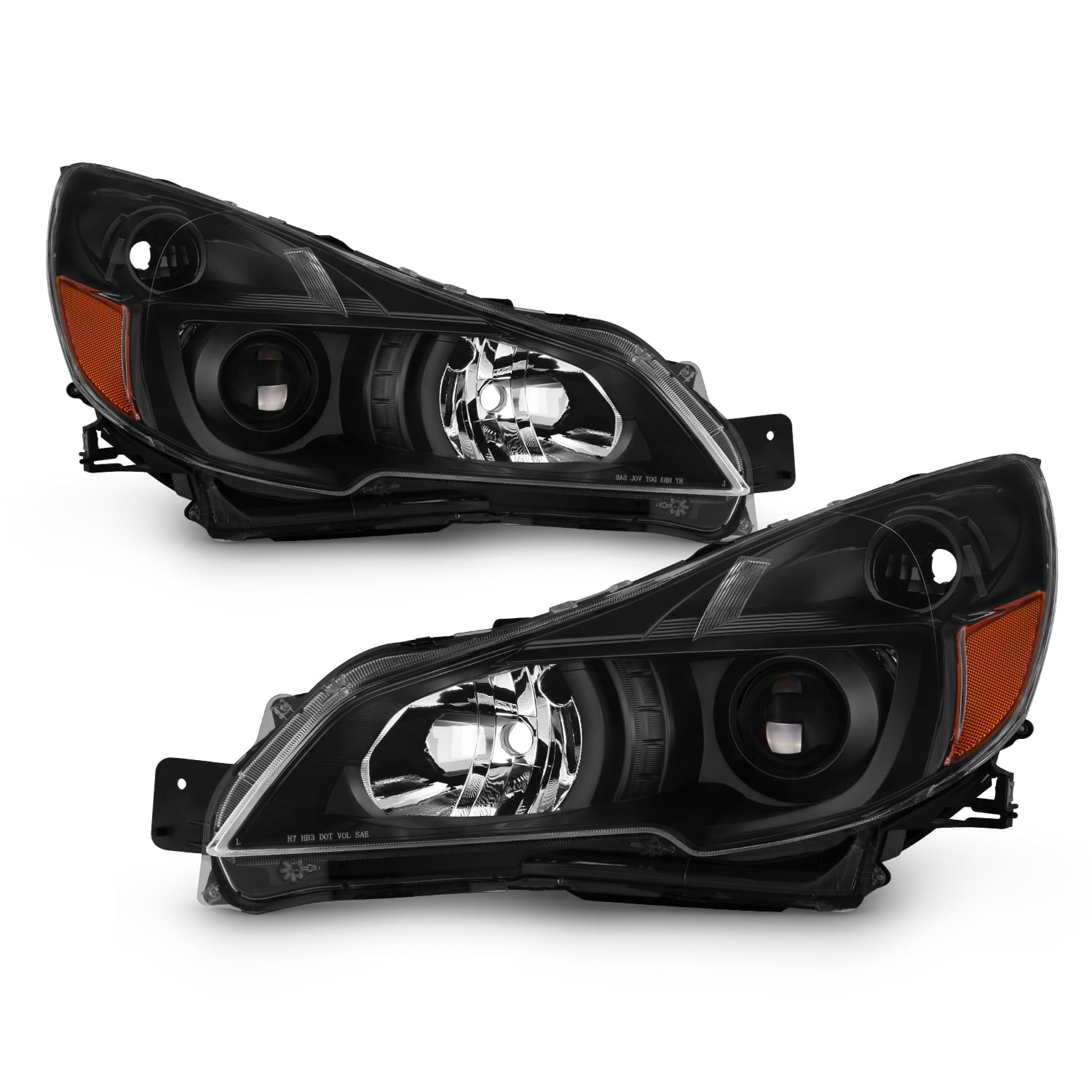 For 20102014 Subaru Legacy / Outback Projector Black Headlights Pair