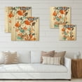 thumbnail image 4 of Designart 'Orange and Green Wildflowers III' Modern Print on Natural Pine Wood, 4 of 5