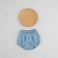 thumbnail image 2 of Pants for Girls Girls Summer Baby Toddler Cargo Pocket Denim Shorts Lightweight Casual Sky Blue 6-9 Months, 2 of 4
