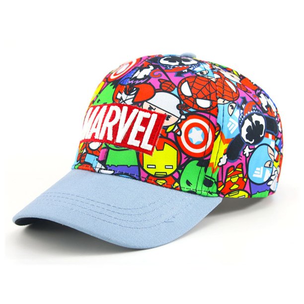 Gorra de béisbol de superhéroes de Disney para niños, gorro bordado de lona con estampado de dibujos animados, Spiderman, Marvel, protector solar Fivean unisex