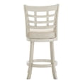 thumbnail image 5 of Weston Home Shapel Window Back 24"H Swivel Counter Height Stool, Antique White Finish, Beige Linen, 5 of 7