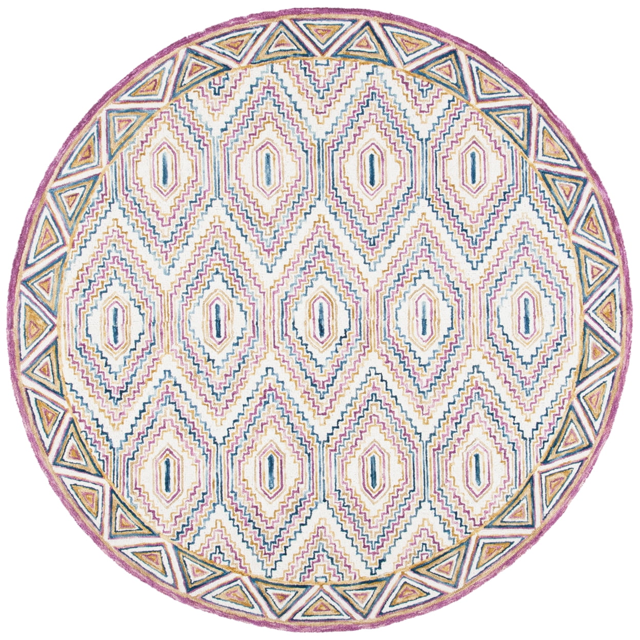 SAFAVIEH Aspen Jessamine Geometric Hexagons Wool Area Rug, Ivory/Rust, 5' x 8'