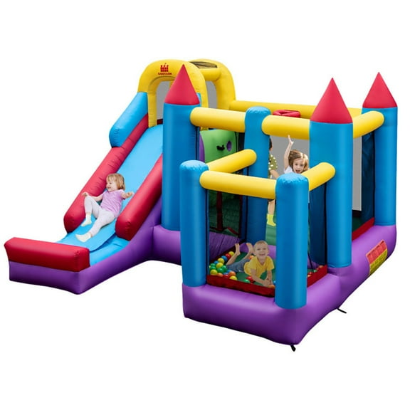 YYAo Inflatable Bounce House, Large Bounce Castle, Inflatable Bouncers, 5-in-1 Inflatable Bounce Castle without Blower