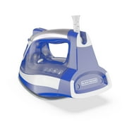 BLACK+DECKER One Step Steam Iron for Clothes, 1200W, EvenSteam Stainless Steel Soleplate, Smart Steam Control, Auto Clean, Auto Shut-off, Blue