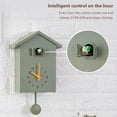 thumbnail image 3 of Modern Cuckoo Wall Clock with Pendulum, Hourly Chime, Birdhouse Design – Battery Operated, Smart Night Mode, Decorative Quartz Wall Clock for Living Room or Kitchen – White, 3 of 6