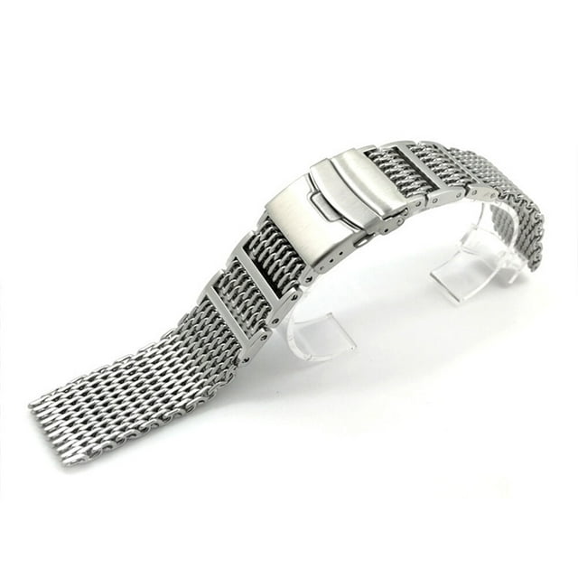 22mm Stainless Steel Shark Mesh Watch Band Strap Wrist Bracelet Strap Replacementsilver 9788