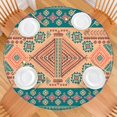 thumbnail image 2 of Elastic Hem Boho Style Tablecloth with Floral Design - Vibrant Round Table Cover for Dining - Fits 52 to 56 Inch, 2 of 7