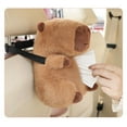 thumbnail image 1 of Cute Capybara Plush Car Pillow Rearview Mirror Tissue Box Car Headrest Shoulder Cover Combination Of Car Supplies Decoration Car DMH, 1 of 7