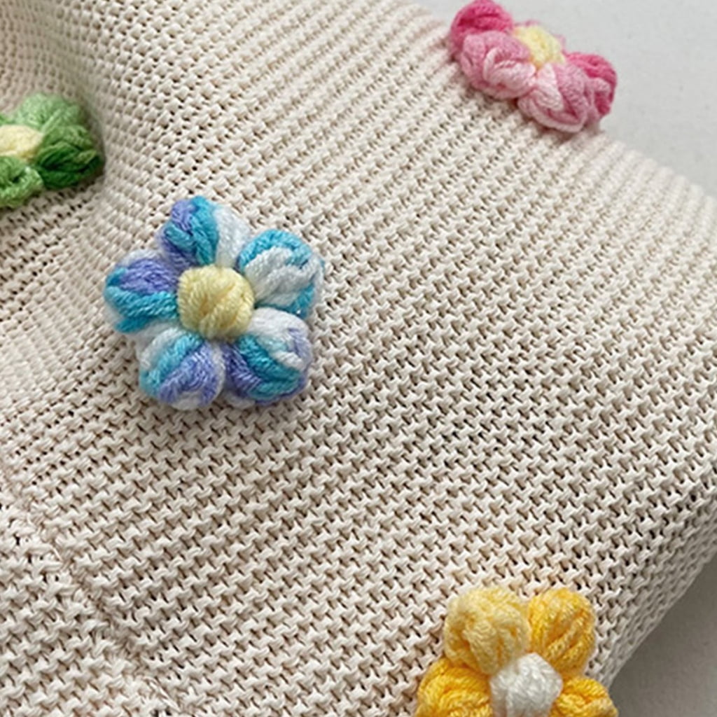 Aurgiarme Elegant Floral Pattern Shoulder Bag Lightweight And Practical Knitted Crochet Bags For Everyday Use And Easy Pairing