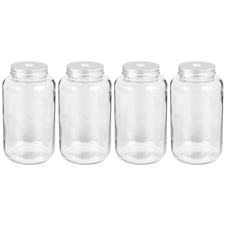 

4Pcs 500ML Glass Milk Tea Water Bottles Transparent Juice Beverage Bottles