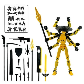 Action Figure T13 Stampata In 3D - Robot Snodabile 13 Cm - Colore Giallo - Assemblaggio Completo - 3