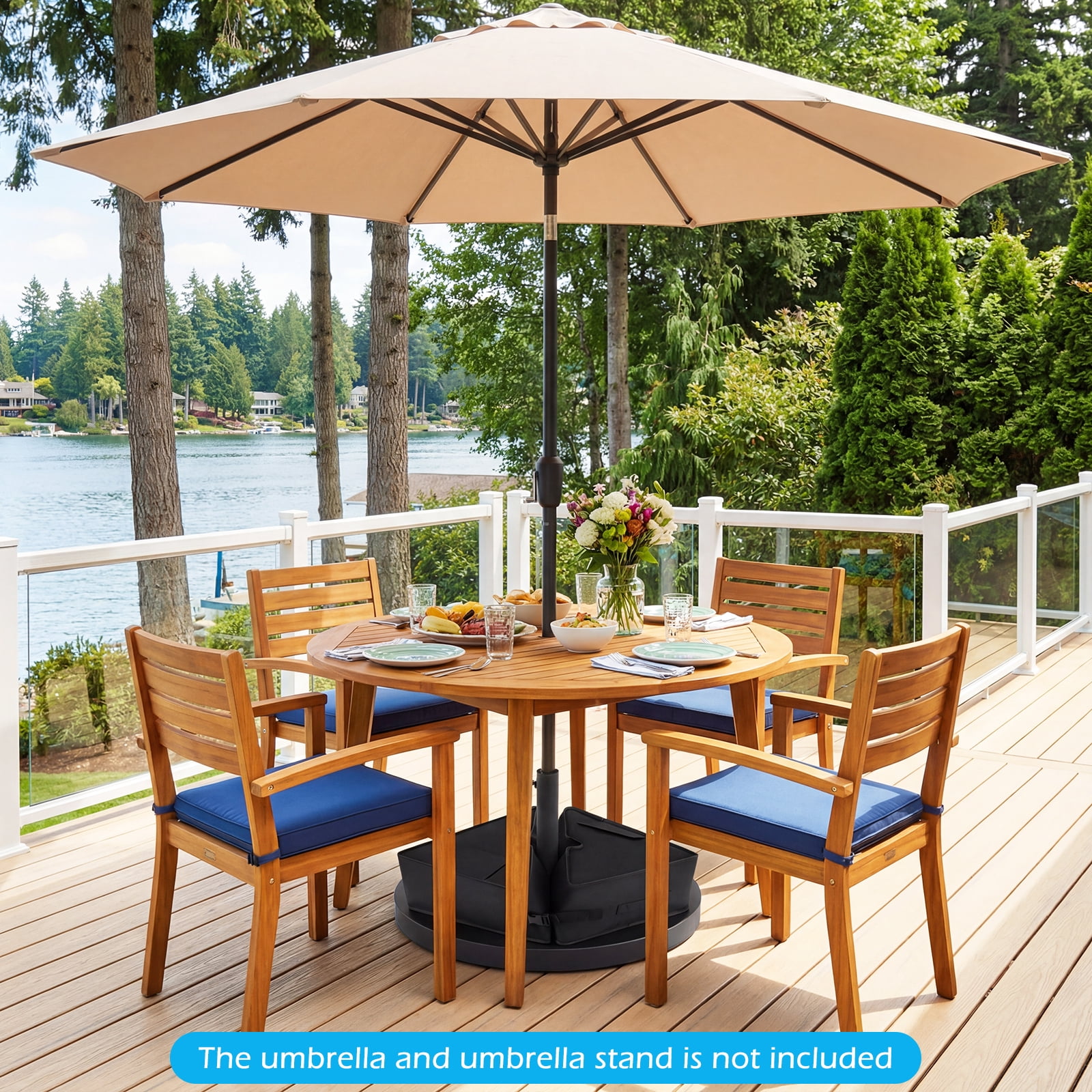 Gymax 2-Pack Square Umbrella Base Weight SandbagsPatio Umbrella Stand w/ Slots