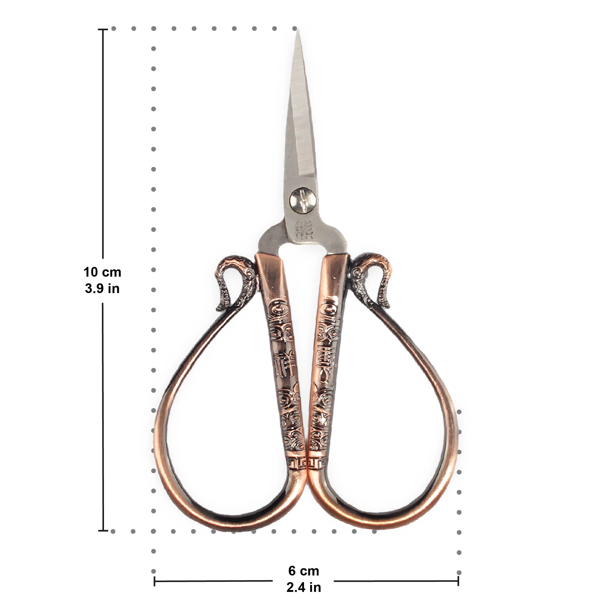 JubileeYarn Classic Chinese Small Embroidery Craft Scissors - Bronze, Copper, Silver - 1 Scissor Each
