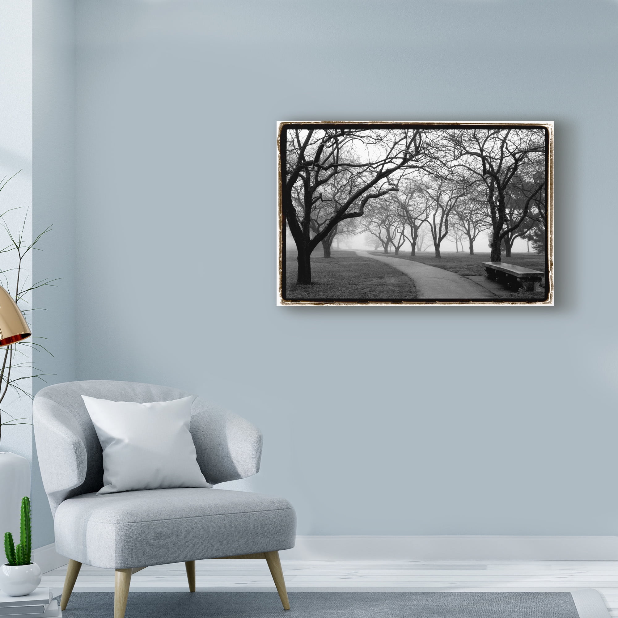 Trademark Fine Art 'Foggy Morning Walk on FAP' Canvas Art by Laura DeNardo