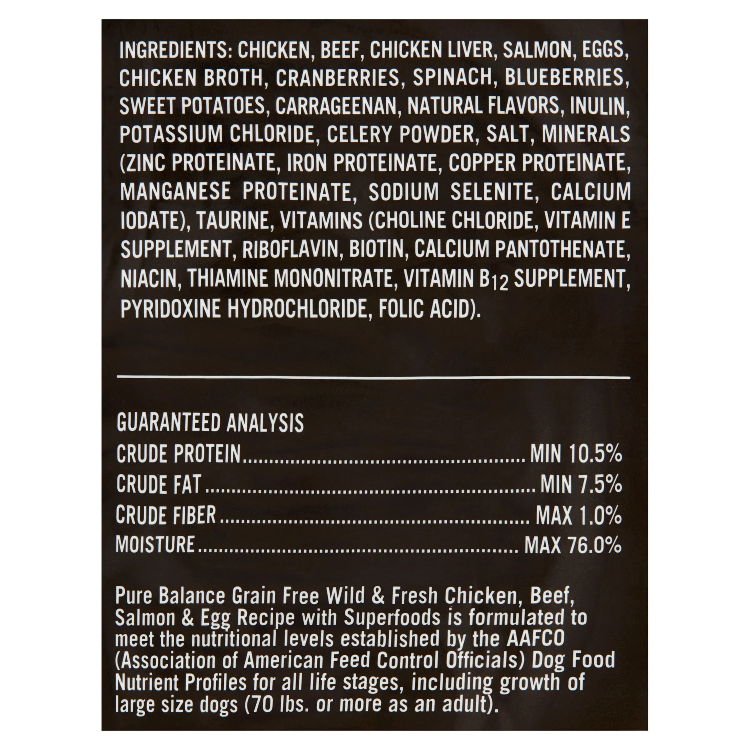 (3 pack) Pure Balance Wild & Fresh Dog Food, Chicken, Beef, Salmon & Egg Recipe, 2 lb