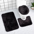 thumbnail image 2 of Suministros para el hogar Juego de alfombras de baño de 3 piezas de color sólido Alfombra de baño antideslizante Alfombrilla de baño de color sólido FKB, 2 of 5