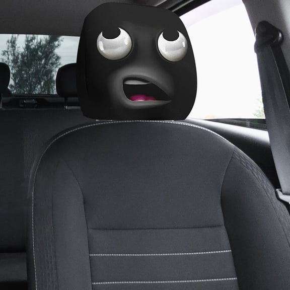 Aurorax Headrest Covers Vehicle Funny Emoticons 2 Pack,Headrest Covers with Faces,Universal Automotive Seat Cover Accessories for Interior Decoration Truck SUV Vehicle
