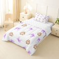 thumbnail image 2 of Manfei Cartoon Rabbit Twin Comforter Sets,Cute Coquette Bowknot Bedding Set,Reversible,2 Pieces,1 Comforter and 1 Pillowcase, 2 of 7