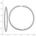 thumbnail image 5 of 14K White Gold Diamond Round Hoop with Safety Clasp Earrings, 5 of 5