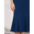 thumbnail image 4 of DARING DIVA Women Fishtail High Waist Belted Work Midi Mermaid Skirts L Royal Blue, 4 of 7
