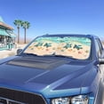 thumbnail image 2 of Binienty Beach Sea Turtle Car Windshield Sun Shade Covers Visors Heart Print Auto Front Window Sunscreen UV-Blocking Folding Car Window Sun Blocker Universal for Auto Truck Van SUV 2 Pcs, 2 of 7