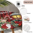 thumbnail image 3 of Red Black Plaid Snowman Christmas Round Tablecloth for 45-54 Inch Tables,Fitted Table Cover with Elastic Edge,Xmas Snowflake Botanical Waterproof Outdoor Table Cloth Protector for Patio Garden Dinner, 3 of 9