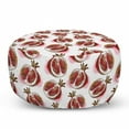 thumbnail image 1 of Fruits Pouf Cover with Zipper, Pomegranate Flowering Blurry Watercolor Mediterranean Taste Shrub Image, Soft Decorative Fabric Unstuffed Case, 30" W X 17.3" L, Red Umber Rose, by Ambesonne, 1 of 5