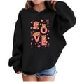 thumbnail image 2 of Xdegoge Girls Love Bears Printed Hoodie Cute Valentine’S Sweatshirt for Kids, Funny & Festive Pullover Long Sleeve Sweatshirts with Hood, 2 of 8