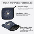 thumbnail image 3 of Yayeee Oven Mitts and Pot Holder Set of 4 Heat Resistant Kitchen Gloves Baking Hot Pad, White Planet, 3 of 5