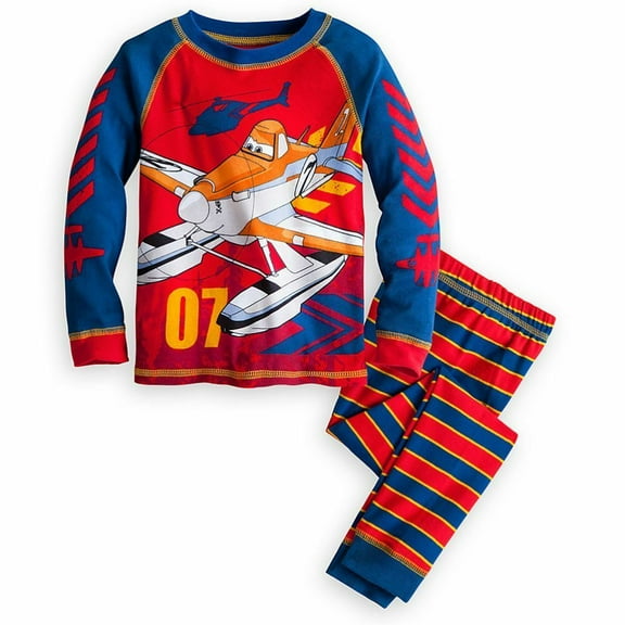Disney Store Planes Boy 2 PC Long Sleeve Tight Fit Cotton Pajama Set Size 7