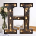 thumbnail image 1 of Pooqla Golden Black Led Marquee Letter H– Industrial, Vintage Style Light Up for Cafe Wedding Birthday Christmas Lamp Home Bar Decor, 1 of 3