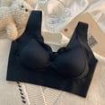 thumbnail image 5 of Nilvkv No Underwire Bras for Women, Bras for Women, Solid Wireless Push Up Breathable Stretchy Wide Strap Bra Black 34ABC, 5 of 6