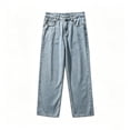 thumbnail image 6 of Womens Pants Zeliretfy Women's High Waisted Wide Leg Stretchy Jeans Soft Comfy Denim Pants, Seamed Front, Full Length, Relxed Fit Trendy Jeans with Pockets, Casual Daily Wear, 6 of 7