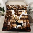 thumbnail image 2 of Castle Fairy Animal Deer 3Pcs Twin Sheet Sets for Women Men Teens,USA Flag Twin Fitted Sheet,Abstract Vintage Breathable Flat Sheet,Microfiber Bedroom Decor, 2 of 7