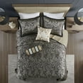 thumbnail image 4 of Madison Park Aubrey 5-Piece Cotton Reversible Jacquard Bedspread Set in Black, 4 of 5