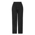 thumbnail image 6 of Corduroy Pants for Women Casual Elastic High Waisted Straight Leg Split Hem Pants Loose Comfy Trousers with Pockets Women Clothes, 6 of 7