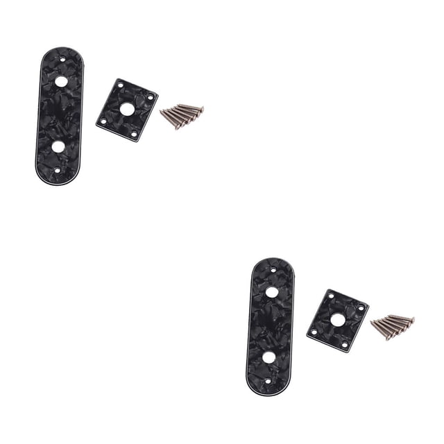 Eigraketly Pack of 2 Acoustic Guitar Bass Accessories Components with Instrument Control Plate Professional String Plates Mounting Portable Perla Negra 2piezas