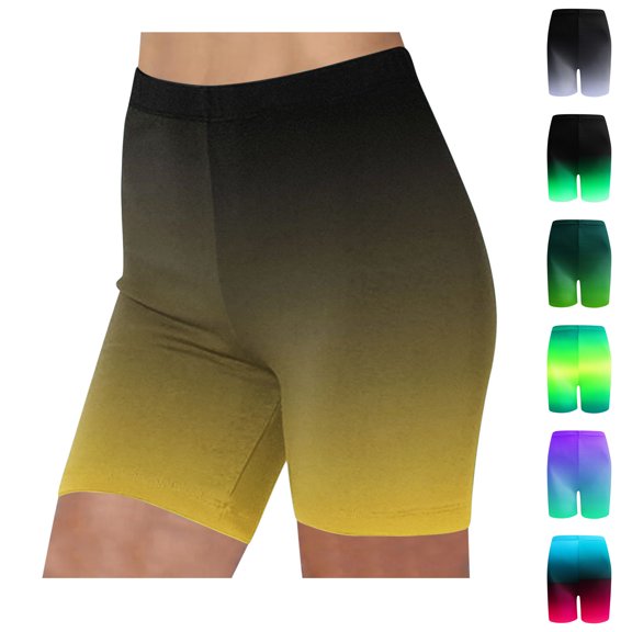 SROBPTY Womens Shorts Print Gradient High Waist Summer Pants for Casual Use
