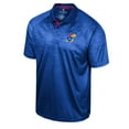 thumbnail image 2 of Men's Colosseum Royal Kansas Jayhawks Honeycomb Raglan Polo, 2 of 3