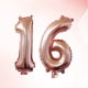 thumbnail image 3 of KAKOWELY Globos gigantes de aluminio de 40 pulgadas con el número 16 para fiestas, festivales, cumpleaños, aniversarios, suministros para fiestas, accesorios fotográficos, 3 of 4
