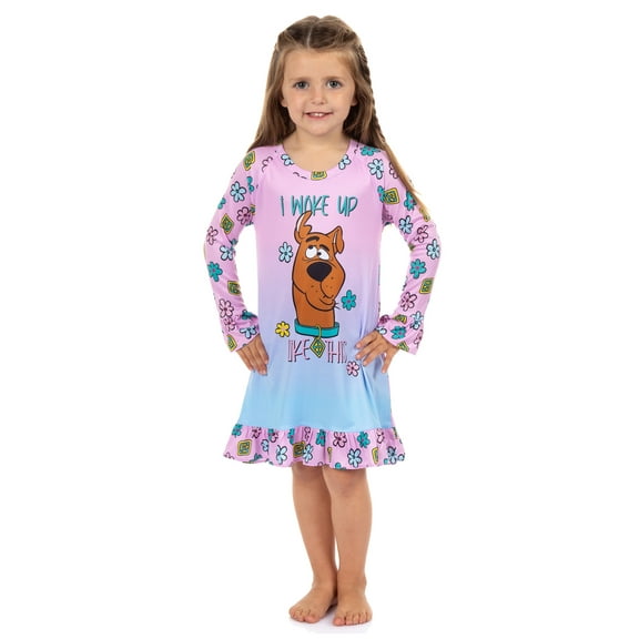 Scooby Doo Toddler Girl I Woke Up Like This Raglan Ruffle Gown Nightgown