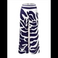 thumbnail image 2 of Conjunto de Dos Piezas Holgado de Otoño para Mujer, con Hombros Descubiertos, Estampado, Larga, Informal, para Salir, Pantalones Anchos Azul XL, 2 of 7