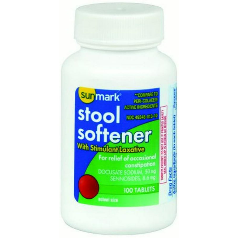 Sunmark Stool Softener with Stimulant Laxative Tablets, 100 Count