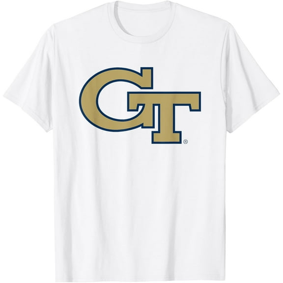 t-shirt Georgia Tech Yellow Jackets Icon Logo Officially Licensed T-Shirt mens, woman, white,funny,journey,Crew Neck, Short Sleeve,printing