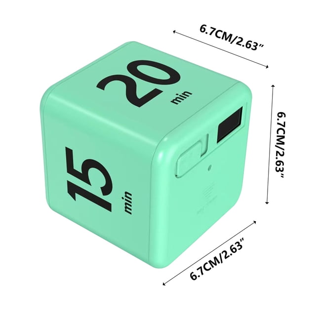 Digital Alarm Clock with Sensing Flip Timer Function 6.6 cm Cube Design for Classroom Learning and Office Time Management