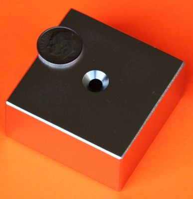 Neodymium Magnets 2 in x 2 in x 1 in w/Dual Sided Countersunk Hole