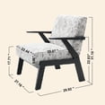 thumbnail image 7 of PAPROOS Mid-Century Modern Accent Chair, Fabric Upholstered Arm Chair with Wood Frame, Comfy Reading Lounge Arm Chair for Living Room Bedroom, Floral, 7 of 7