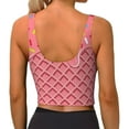 thumbnail image 3 of Haiem Chocolate with Flowing Cream Pattern Womens Sports Bra - U Neck Padded Low Impact Yoga Bra Workout Crop Top Gym Moisture-Wicking Workout Vest -Medium, 3 of 9