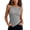 Gray, variant on Women's Twist Strap Tank Top Slim Fit Ruched Sleeveless Cami Asymmetrical Trim Y2K Going Out Top for Summer​