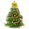 thumbnail image 3 of Glitter Bow Christmas Tree Topper Wreath Bows Decorations, Gold, 21 * 24, 3 of 5